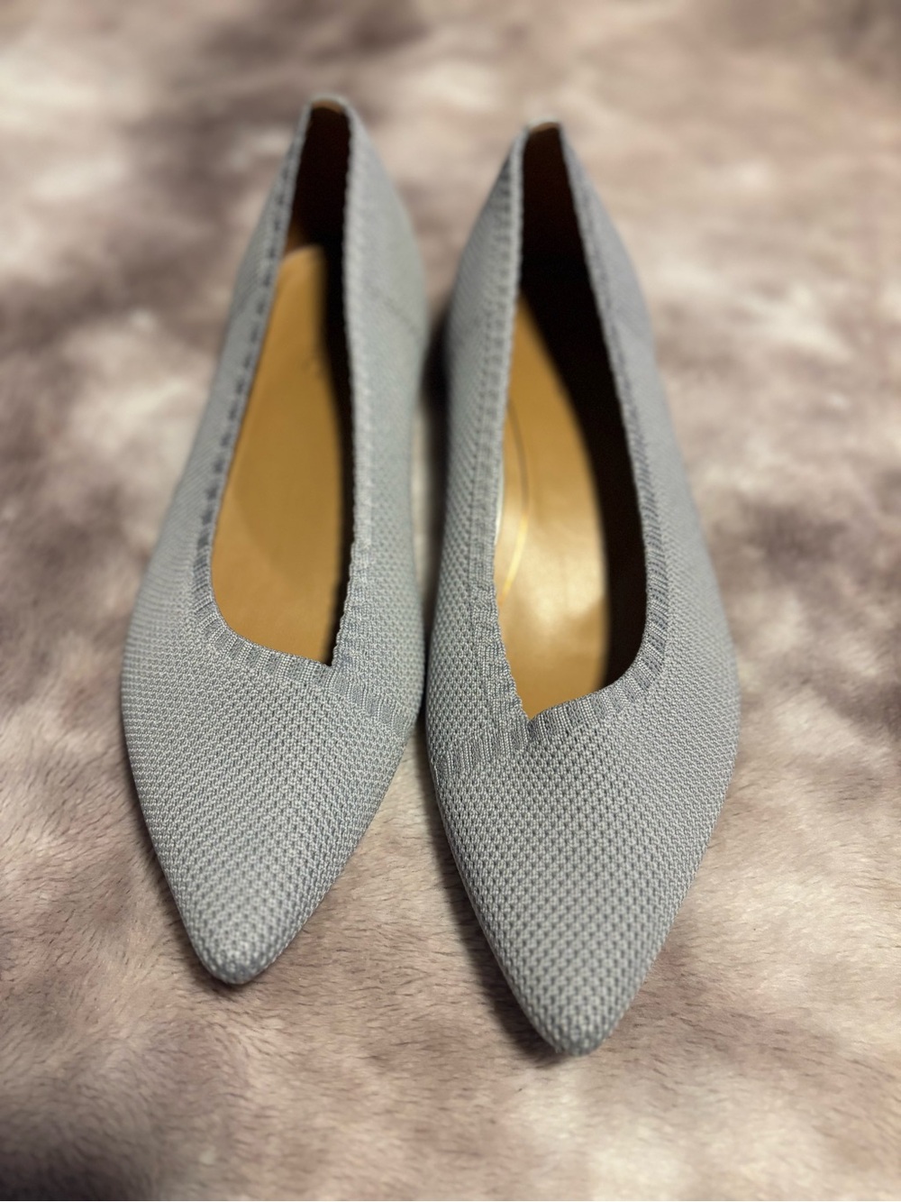 Vionic Dahlia Gray Knit Pointed Toe Ballet Flats Women’s Size 10